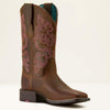 Ariat Women Round Up StretchFit Wide Square Toe Western Boot - Broken horn