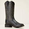 Ariat Womens Round Up Remuda Western Boot - Black Deertan - Broken horn