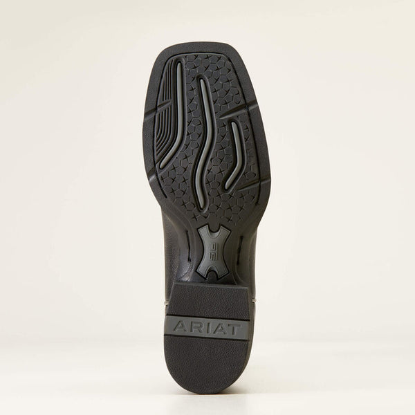 Ariat Womens Round Up Remuda Western Boot - Black Deertan - Broken horn