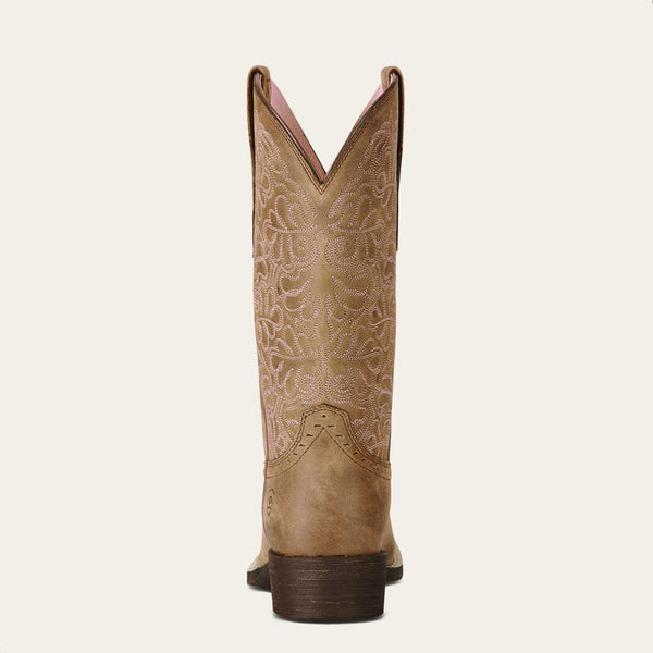 Ariat Womens Round Up Remuda Western Boot - Brown Bomber - Broken horn