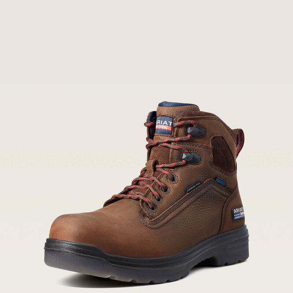 Ariat Turbo 6" USA Assembled Waterproof Carbon Toe Work Boot - Broken horn