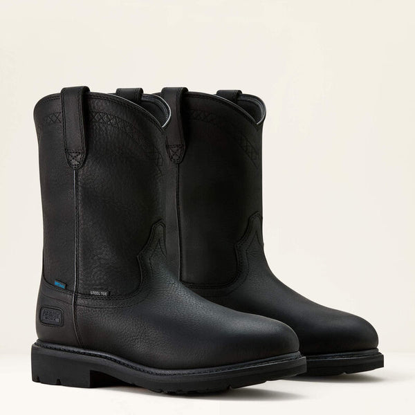 Ariat Sierra Waterproof Roper Toe Steel Toe Work Boot - Broken horn