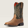 Ariat Youth Firecatcher Western Boot - Distressed Brown - Broken horn