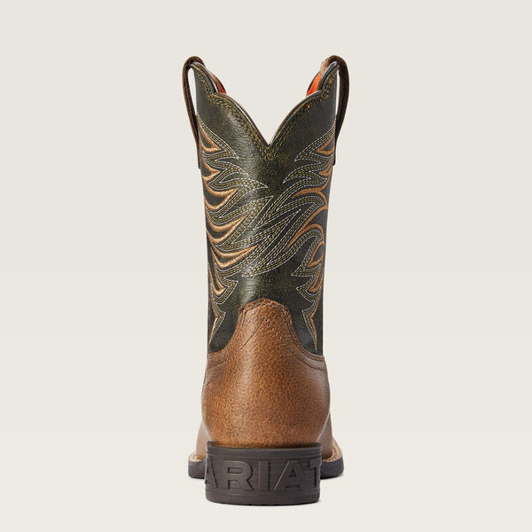 Ariat Youth Firecatcher Western Boot - Distressed Brown - Broken horn