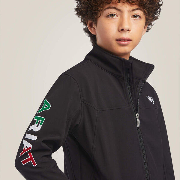 Ariat New Team Softshell Mexico Jacket Youth - Black - Broken horn