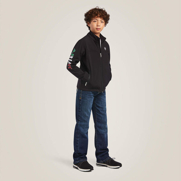 Ariat New Team Softshell Mexico Jacket Youth - Black - Broken horn
