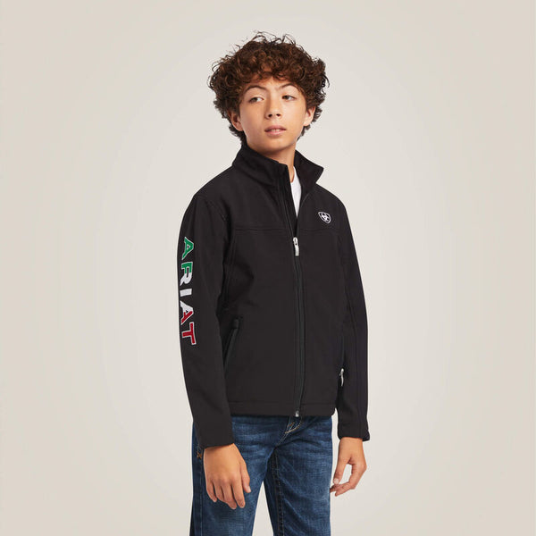 Ariat New Team Softshell Mexico Jacket Youth - Black - Broken horn