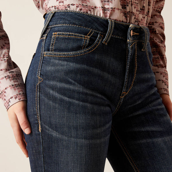 Ariat Women's High Rise Naz Slim Trouser Jean - Broken horn