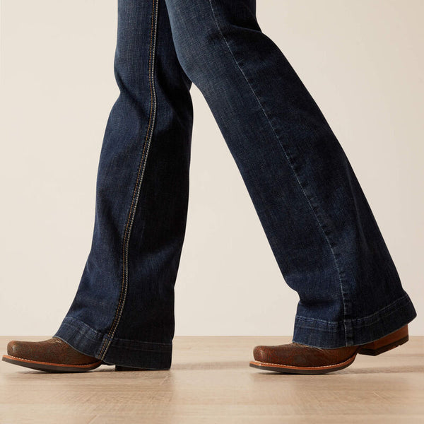 Ariat Women's High Rise Naz Slim Trouser Jean - Broken horn