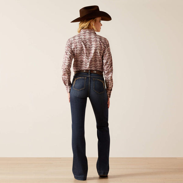 Ariat Women's High Rise Naz Slim Trouser Jean - Broken horn