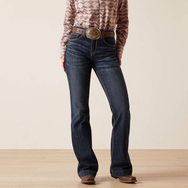 Ariat Women's High Rise Naz Slim Trouser Jean - Broken horn