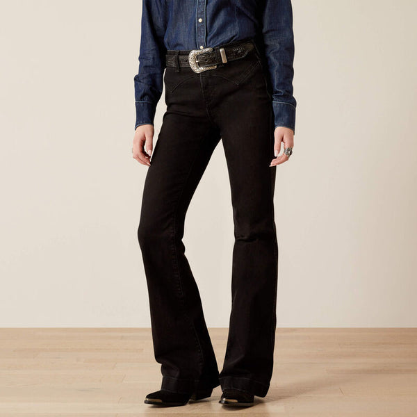 Ariat Women's High Rise Dixie Slim Trouser Jeans - Broken horn