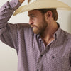 Ariat Men Demetri Fitted Shirt - Wine Club - Broken horn