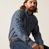 Ariat Men Team Logo Chambrey Classic Fit Shirt - Blue - Broken horn