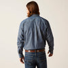Ariat Men Team Logo Chambrey Classic Fit Shirt - Blue - Broken horn