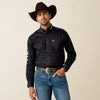 Ariat Men Team Logo Twill Classic Fit - Black Mexico - Broken horn