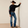 Ariat Men Team Logo Twill Classic Fit - Black Mexico - Broken horn