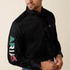 Ariat Men Team Logo Twill Classic Fit - Black Mexico - Broken horn