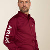 Ariat Mens Team Logo Twill Fitted - Burgundy - Broken horn