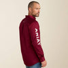 Ariat Mens Team Logo Twill Fitted - Burgundy - Broken horn
