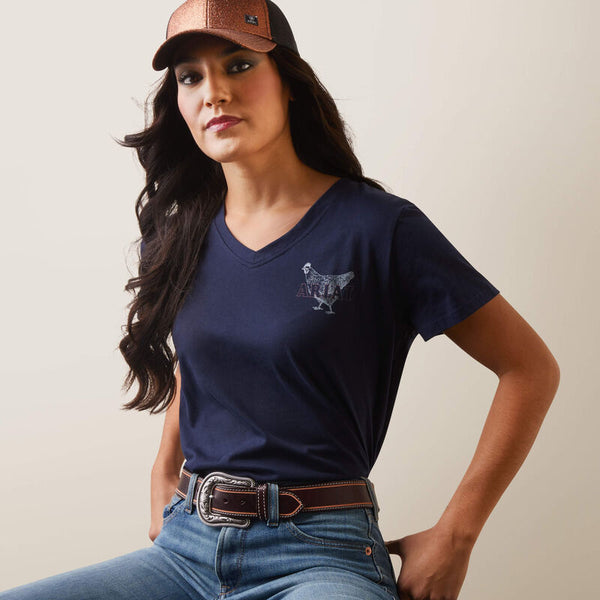Ariat Ladies Real Mama Hen Tee - Broken horn