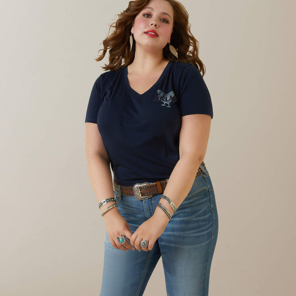 Ariat Ladies Real Mama Hen Tee - Broken horn