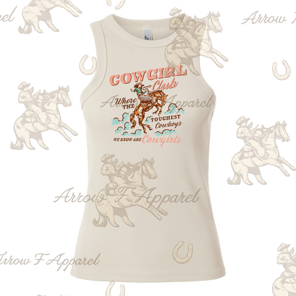 Cowgirl Club Western Graphic Tank - Broken horn