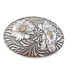Western Oval Sunflower Buckle - Broken horn