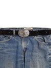 Western Oval Sunflower Buckle - Broken horn