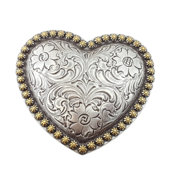 Western Statement Heart Buckle - Broken horn