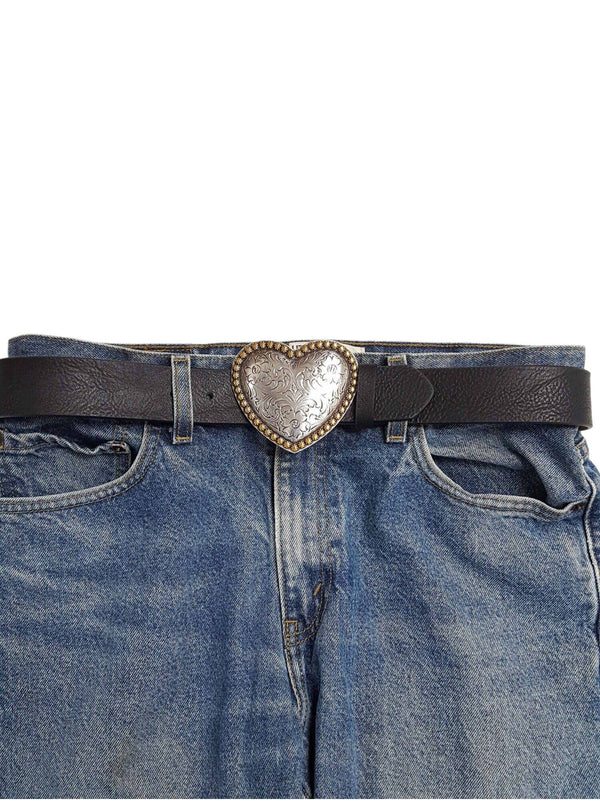 Western Statement Heart Buckle - Broken horn