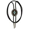 Western Express Aztec Satin Silver Metal Bolo Tie - Broken horn