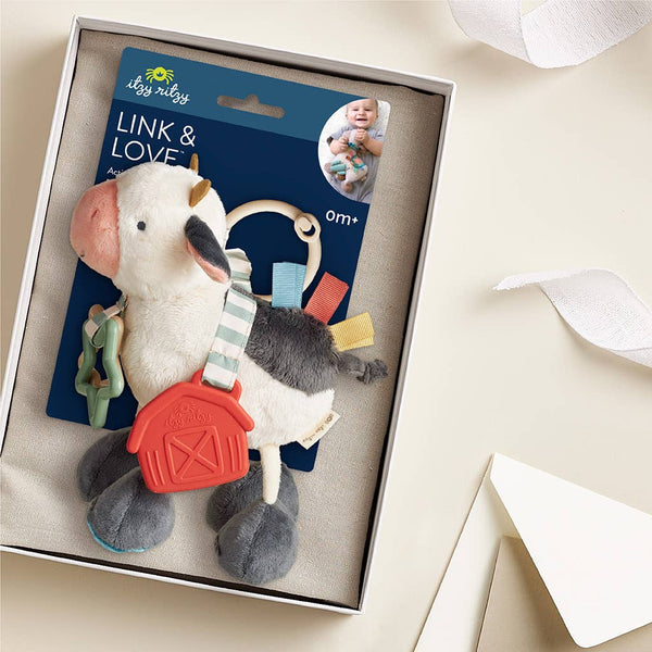 Itzy Ritzy Cow Itzy Friends Link & Love™ Activity Plush - Broken horn
