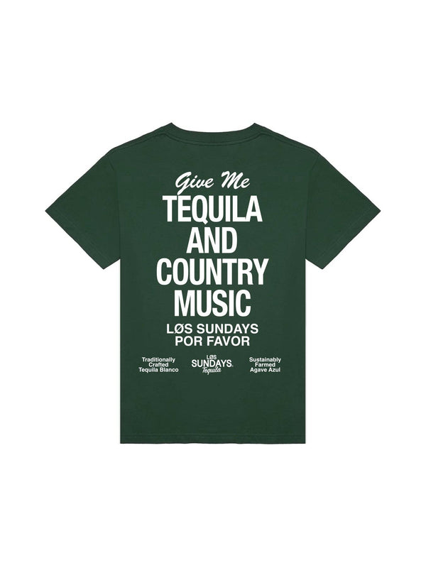 The Tequila & Country Music Tee - Green/White
