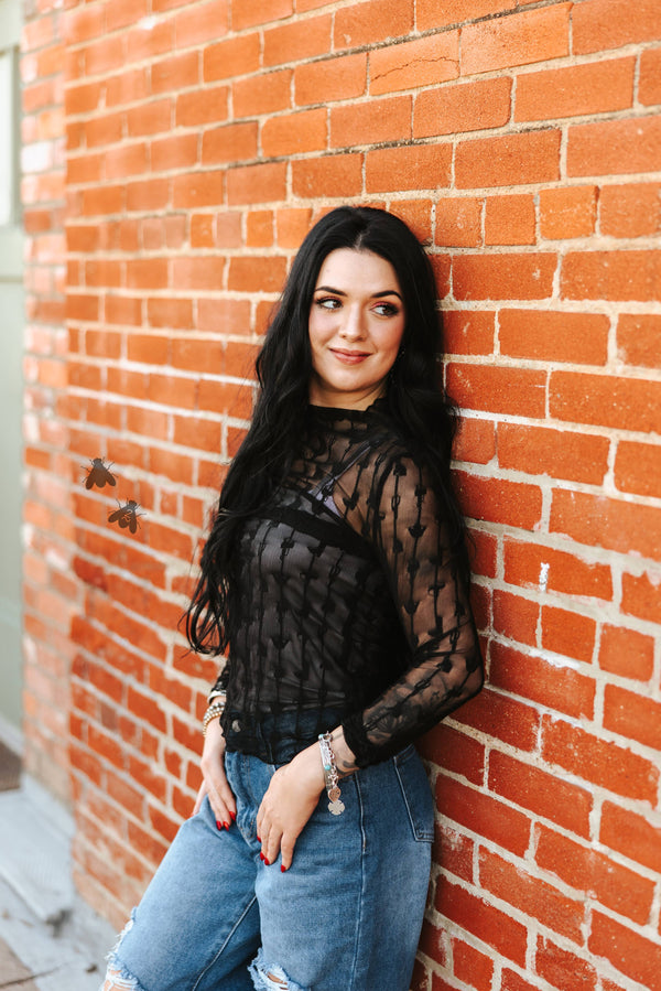 Lariat Lace Long Sleeve -Midnight