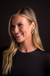 Dainty Turquoise and Plum Cluster Post Earrings