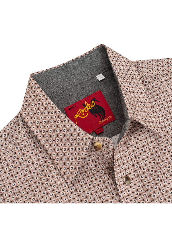 Rodeo Men's Western Pearl Snap Print Shirt
