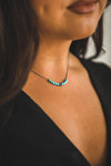 Gold Plated Dainty Chain Necklace with Turquoise