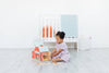 Wooden Barn Shape Sorter Toy, Farm Animals Montessori Play - Broken horn