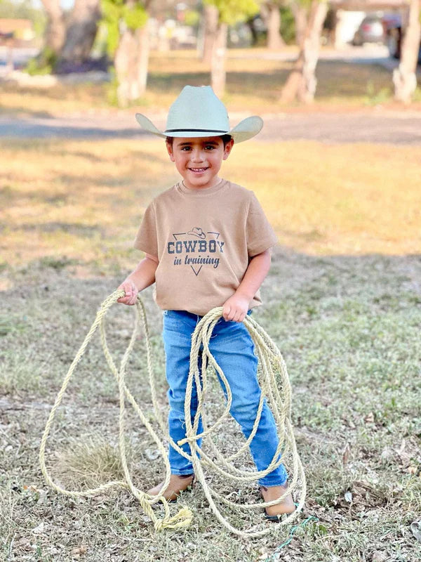 Cowboy in Training - Tan - Broken horn