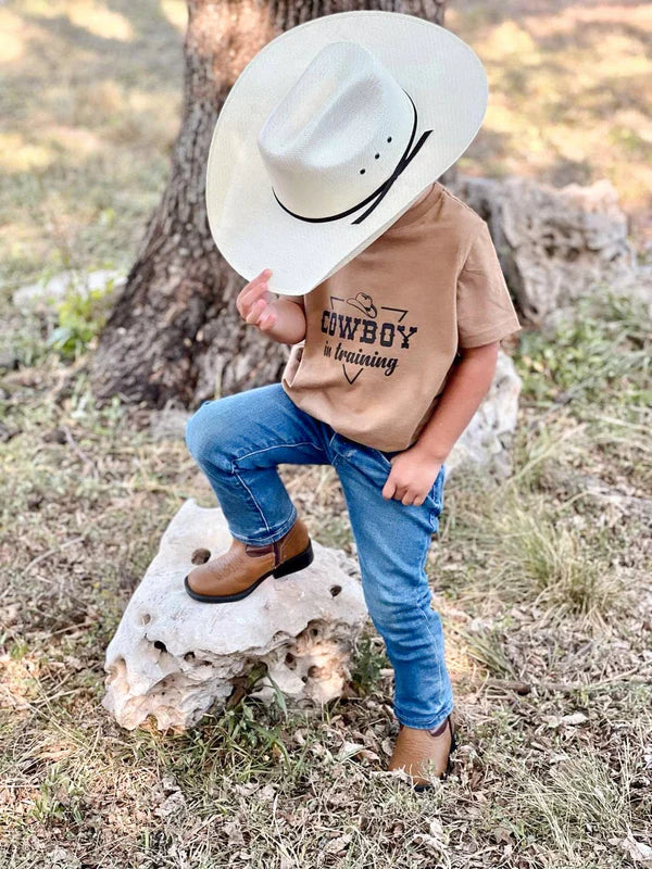 Cowboy in Training - Tan - Broken horn