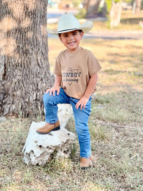 Cowboy in Training - Tan - Broken horn