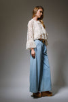 Lace Bell Sleeve Ruffle Blouse - Broken horn