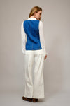 Gold Button Denim Vest - Broken horn