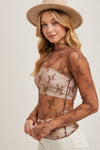 Floral Embroidery Lace Mesh Layering Top - Broken horn