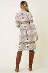 Multi Aztec Print Cardigan - Broken horn