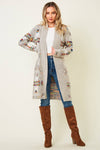 Multi Aztec Print Cardigan - Broken horn