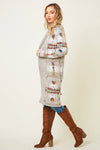 Multi Aztec Print Cardigan - Broken horn