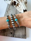 Western Pearl and Bead Stackable Bracelets - Broken horn