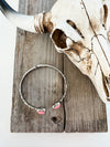 Western Stone Hinge Bangle Bracelet - Broken horn